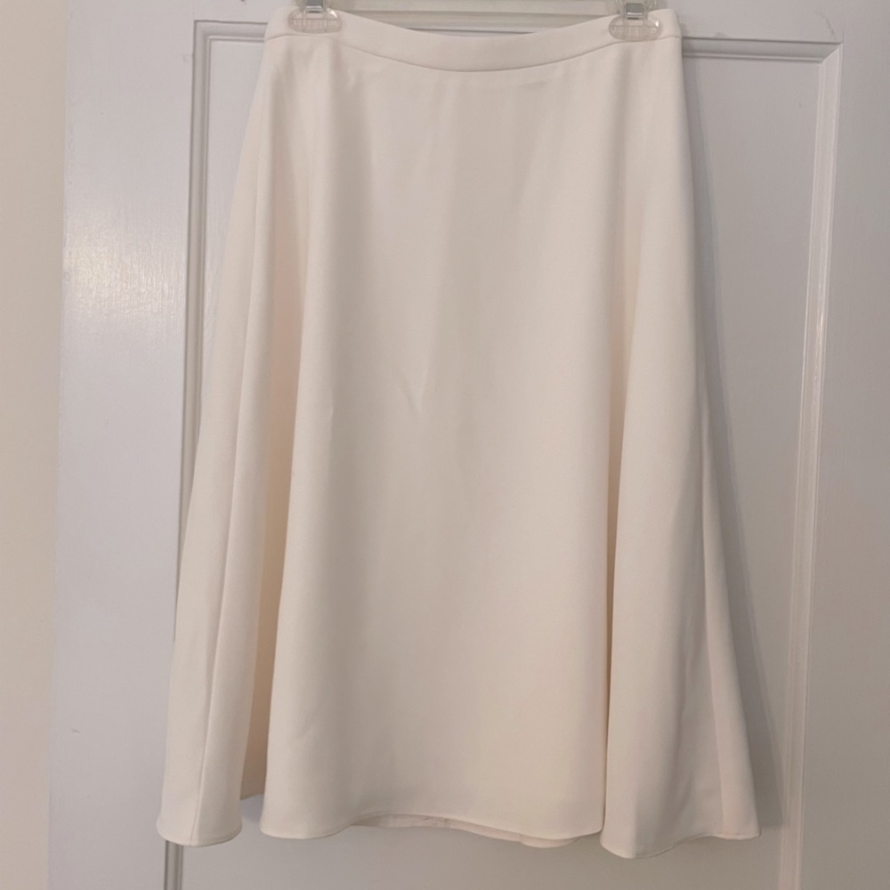 J. Crew White Crepe Skirt